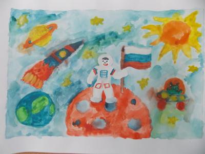 Российский космонавт на Луне