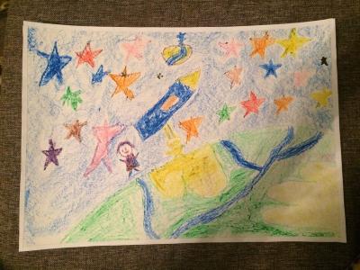 Картина. Автор: Газизов Георгий. Техника: смешенная техника. Класс: 1 космос