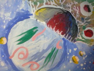 Картина. Автор: Сабирзянов Роман. Техника: гуашь. Класс: 1 DEEP SPACE (глубокий космос)