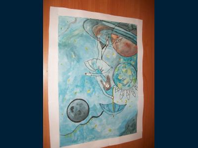 Картина. Автор: Мусина Дилара. Техника: акварель. Класс: 2 Лунные сказки