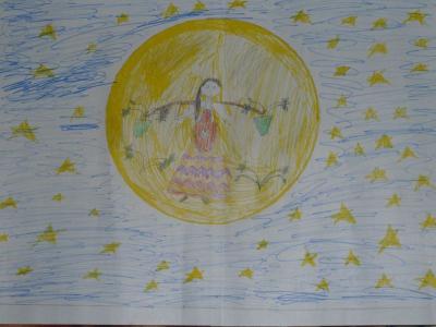 Картина. Автор: Ибрагимова Зарина. Техника: гуашь. Класс: 2 цветущая планета