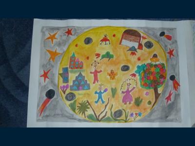 Картина. Автор: Гумерова Камилла. Техника: акварель. Класс: 2 жизнь на другой планете