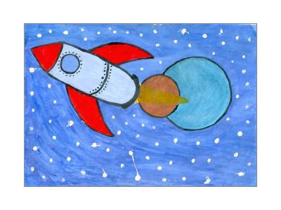 Картина. Автор: Юсупов Данил. Техника: акварель. Класс: 3 Я летаю над планетой