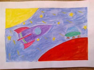 Картина. Автор: Ямилов Фанис. Техника: акварель. Класс: 3 «Космические дали»