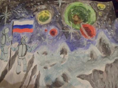 Картина. Автор: Самойлов Максим Юрьевич. Техника: смешенная техника. Класс: 5 космический мир