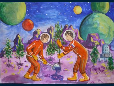 Космическая экспедиция: закладка сада на Фиолетово
