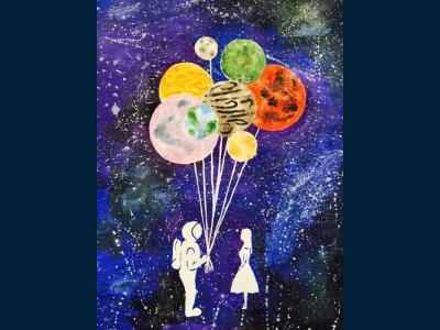 Картина. Автор: Огородников Кирилл. Техника: акварель. Класс: 5 Красота и Вселенная