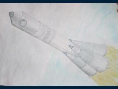 Картина. Автор: Хазиева Алия Альбертовна. Техника: карандаш. Класс: 6 Космические дали