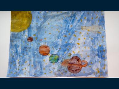 Картина. Автор: Салихова Камилла. Техника: акварель. Класс: 1 «Я и мой космос»