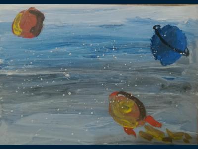 Картина. Автор: Рыжкова Маргарита. Техника: акварель. Класс: 1 "Выше неба"