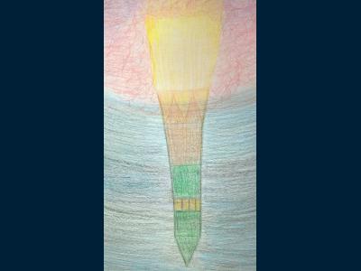 Картина. Автор: Никоноров Семён. Техника: карандаш. Класс: 1 В космос!