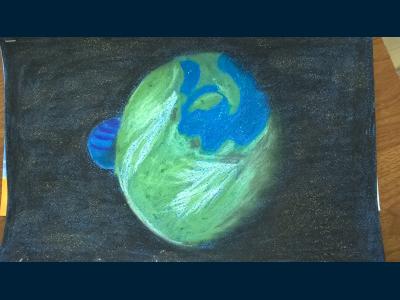 Картина. Автор: Гросс Доминика. Техника: пастель. Класс: 1 Планета Земля