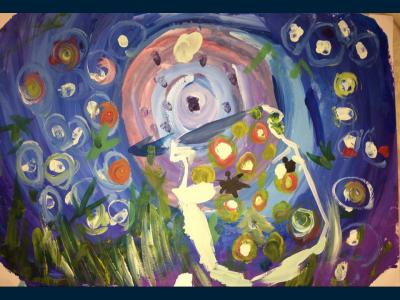 Картина. Автор: Тимербаев Дамир. Техника: гуашь. Класс: 2 Поймай звезды