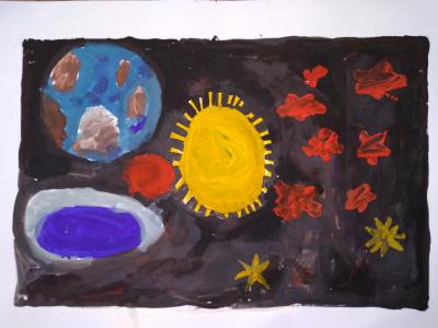 Картина. Автор: Файзуллаев Тимур. Техника: гуашь. Класс: 2 Солнышко