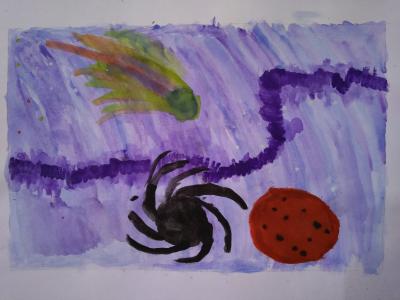 Картина. Автор: Хаматшин Ильнур. Техника: акварель. Класс: 2 Черная дыра