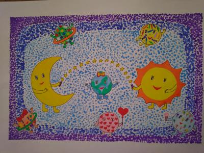 Картина. Автор: Такиуллина Камилла. Техника: акварель. Класс: 3 Лунная сказка