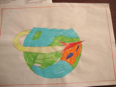 Картина. Автор: Яляева Зарина. Техника: другая. Класс: 3 Наша Земля