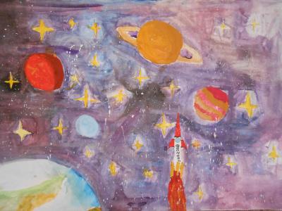 Картина. Автор: Губайдуллин Газиз Иделевич. Техника: гуашь. Класс: 4 Будь первым