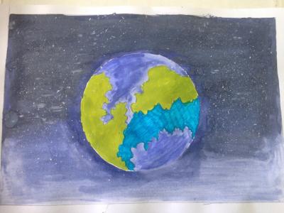 Картина. Автор: Туйсин Урал. Техника: акварель. Класс: 5 лунные сказки