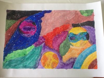 Картина. Автор: Шамсутдинова Дина Ильгизовна. Техника: акварель. Класс: 5 Цветущая планета