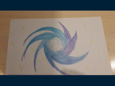 Картина. Автор: Ахмадуллина Диана. Техника: карандаш. Класс: 5 Вселенная