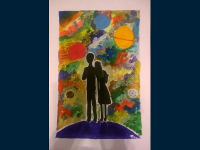 Картина. Автор: Юнусова Гульназ Ильфасовна. Техника: гуашь. Класс: 6 "Моя мечта -космос"