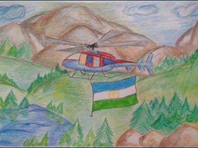 Вертолёт в горах