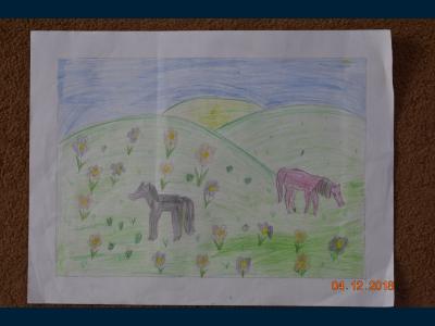 Картина. Автор: Гизатуллин Тимур. Техника: карандаш. Класс: 1 Просторы родного края