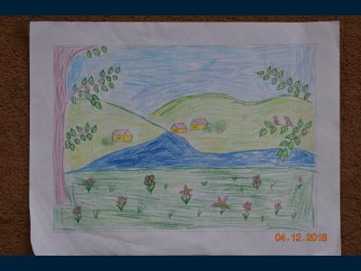 Картина. Автор: Садаева Елизавета. Техника: другая. Класс: 1 Туган як