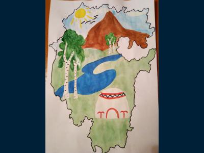 Картина. Автор: Ахметзянов Рамазан Хафизович. Техника: смешанная техника. Класс: 1 Мой край родной