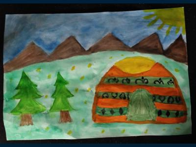 Картина. Автор: Погудин Вадим. Техника: акварель. Класс: 1 Мой, Башкортостан!