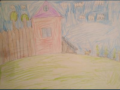 Картина. Автор: Коптева Ярослава. Техника: карандаш. Класс: 1 Башкортостан - мой дом родной