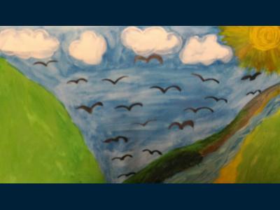 Картина. Автор: Боков Роман. Техника: акварель. Класс: 1 Башкортостан - мой край родной