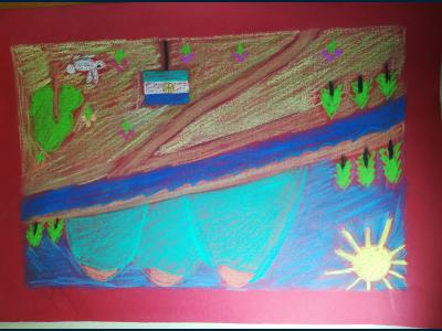 Картина. Автор: Латыпова Сафина. Техника: пастель. Класс: 1 Башкортостан - мой край родной