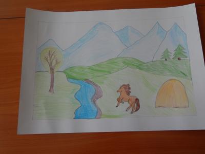 Картина. Автор: Савельева Полина. Техника: другая. Класс: 1 Мой Башкортостан