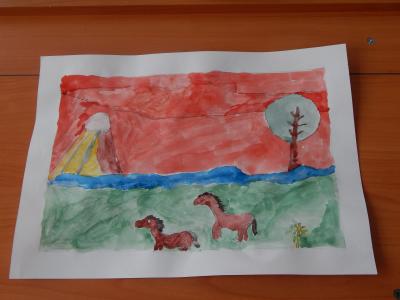 Картина. Автор: Ахметов Линар. Техника: акварель. Класс: 1 Люблю свой край