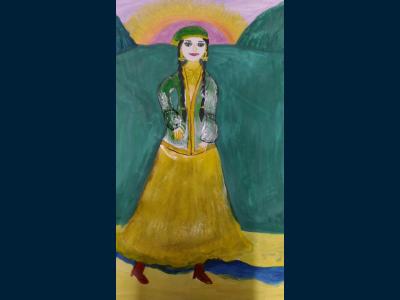 Картина. Автор: Бокова Анастасия. Техника: акварель. Класс: 2 Башкортостан - мой край родной