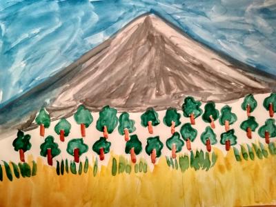 Картина. Автор: Закарияев Замиг. Техника: акварель. Класс: 2 Юрактау