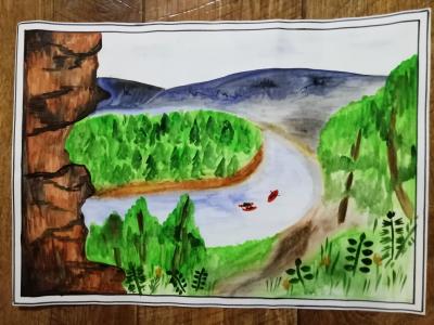 Картина. Автор: Ахтариев Юниль. Техника: акварель. Класс: 2 Родной Башкортостан