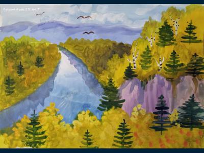 Картина. Автор: Ватолин Игорь. Техника: гуашь. Класс: 2 Золотой башкирский край