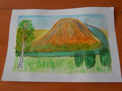 Картина. Автор: Саиткулов Айдар. Техника: акварель. Класс: 2 Мой край родной