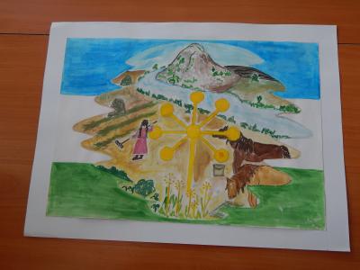 Картина. Автор: Калмыков Дмитрий. Техника: акварель. Класс: 2 Родной Башкортостан