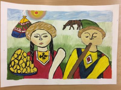 Картина. Автор: Сайфутдинова Диана. Техника: гуашь. Класс: 3 Кураисты