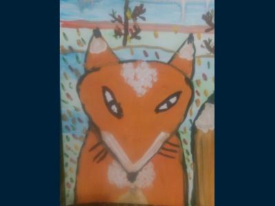 Картина. Автор: Гимазетдинова Дина. Техника: гуашь. Класс: 3 Башкирская народная сказка "Сиротка лиса"