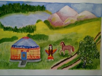 Картина. Автор: Кузьмина Полина. Техника: гуашь. Класс: 3 Летний день