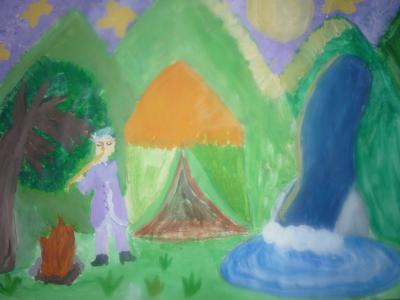 Картина. Автор: Мавлютова Авелия. Техника: гуашь. Класс: 3 Ночная серенада