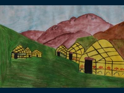 Картина. Автор: Юнусов Руслан. Техника: смешанная техника. Класс: 4 Башкортостан моими глазами