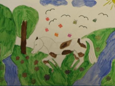 Картина. Автор: Абдрахимова Гулия. Техника: акварель. Класс: 4 Я рисую мой Башкортостан