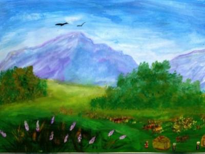 Картина. Автор: Лобанов Андрей. Техника: гуашь. Класс: 5 Краски родного края.