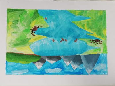 Картина. Автор: Крючкова Анна Михайловна. Техника: гуашь. Класс: 5 Природа Башкирии